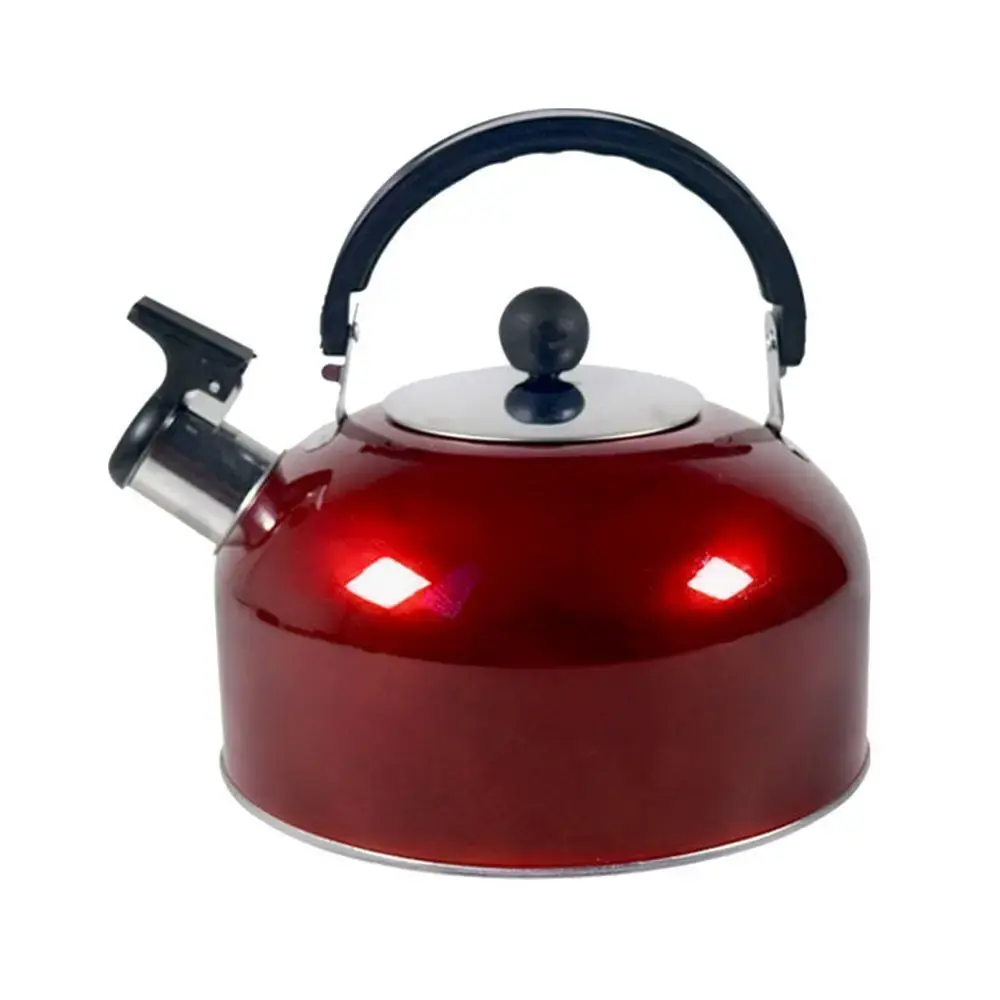 3L Stove Gas Water Kettle Stainless Steel Teakettle Whistling Kettle Portable Teapot for Trips Hiking Cooking Ergonomic Handle NONE