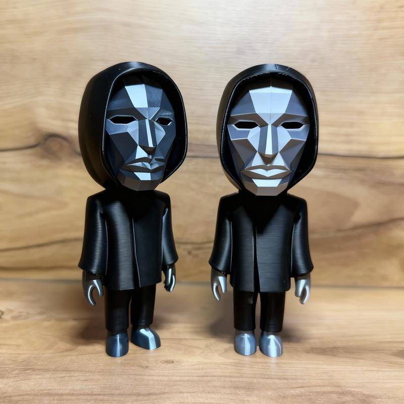 3D Printed Squid Game Character Figurines Set, Soldier Worker Manager Collectibles, Mystery Mask Man TV Series Accessories