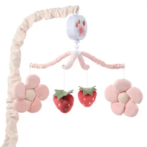 Bedtime Originals Flower Power Strawberry Musical Baby Crib Mobile Soother Toy