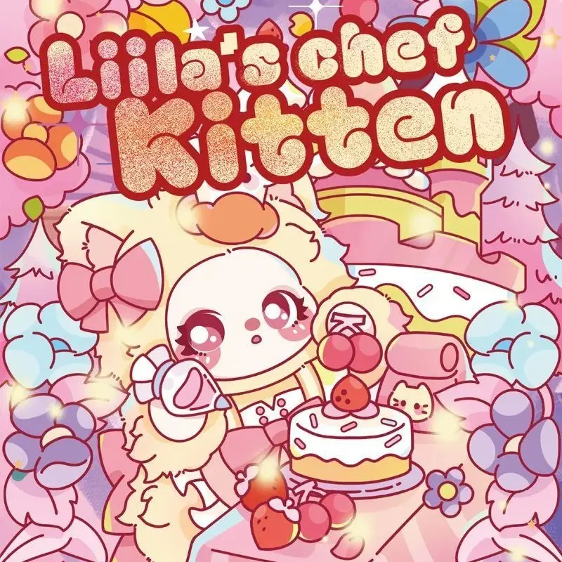 Liila's chef Kitten Dessert Cat Series Blind Box Toy Display, Cute Fun Collectible Plush Gift, Adorable Collectible Figurine, Perfect Surprise Present, Blind Bag, Blind Pack