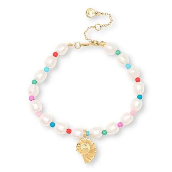 BAUBLEBAR Tropical Multicolor Bead and Simulated Pearl Anklet