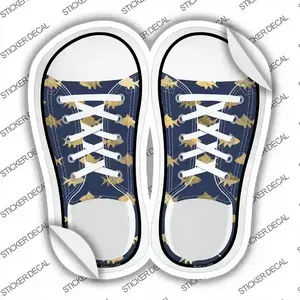 Fishes Navy Blue Novelty Shoe Outlines Sticker Decal