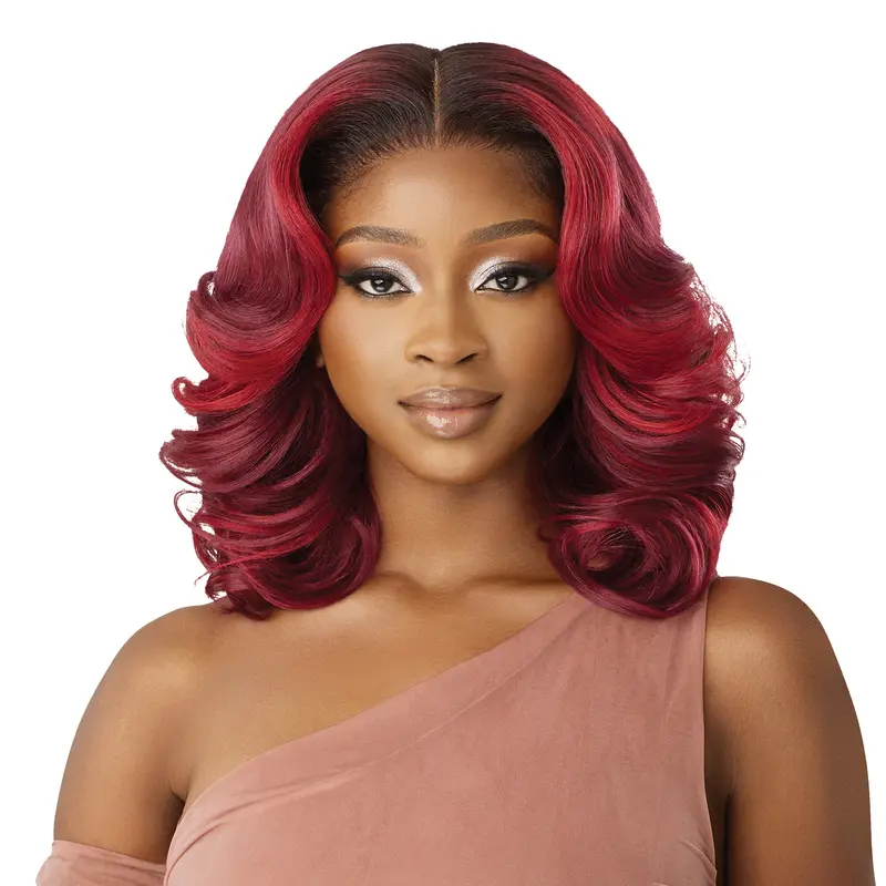 Outre Lace Closure Wig, 16" Body Wave Human Hair Blend, 5"x5" HD Lace with Baby Hair & Pre-Attached Elastic Band for Easy Installation, Glueless Wigs, 5X5 Lace Closure