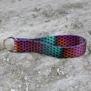 Psychedelic Keychain Wristlet  Trippy Key Wrist Strap That Stands Out