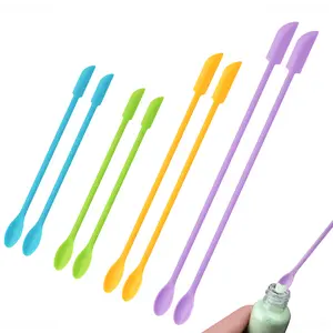 NiArt 8PCS Mini Silicone Spatulas for Epoxy Resin Art Casting,3 Sizes Scraper&Spoon Multifunctional Stir Sticks DIY Mixing Tools Bakeware Utensils