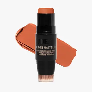 Nudies Matte Lux - Multi-Use Face Stick with Dual-Ended Blending Brush for Cheeks Eyes & Lips Vegan & Clean Formula