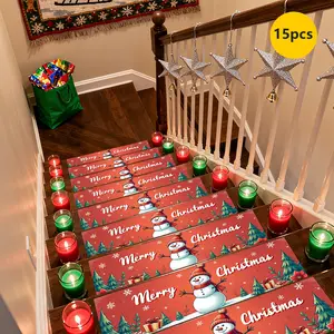 Non-Slip Stair Carpet,Christmas decorations Step Protection Carpet, Decorative Bordered Stair Mat, Home Decor Rugs for Home Decoration & Bedroom Accessories - Suitable for Indoor, Outdoor Stairs & Multiple Scenarios