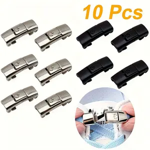 10pcs Modern Zinc Alloy Quick Release Shoelaces with Lock & Key, Easy Adjust No-Tie Laces for Men and Women, Non-Textile Material, Dry Clean Only, Quick Shoe Lacing | Modern Shoelaces | Zinc Alloy Laces