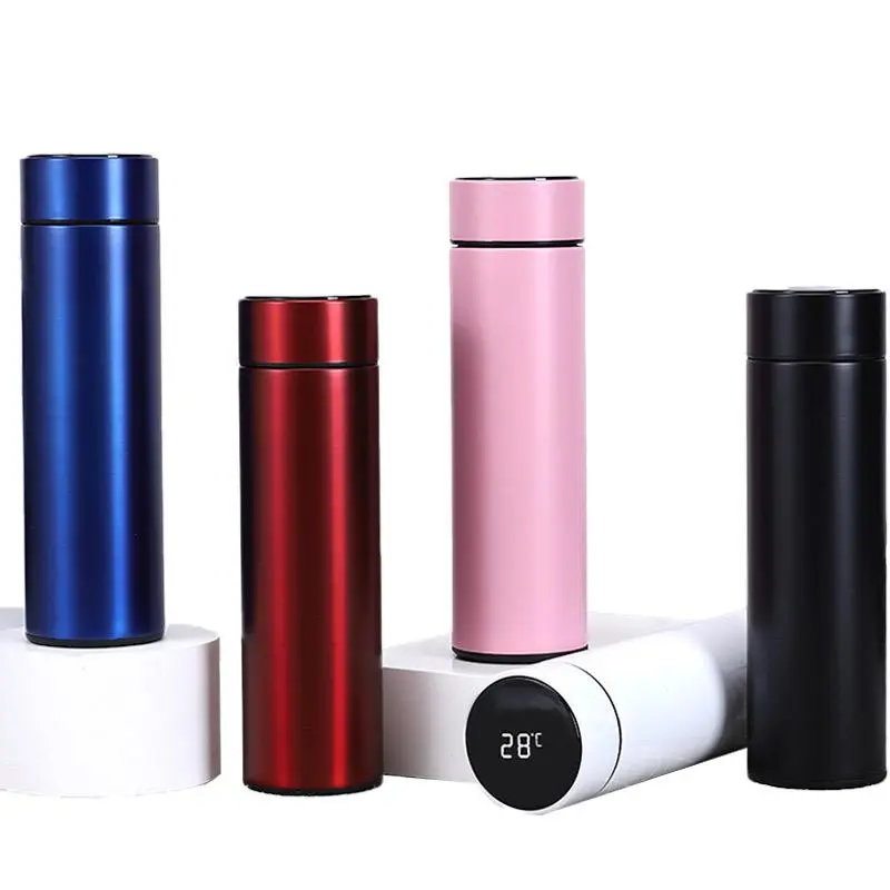 Smart Temperature Display Vacuum Flask, 1 Count Stainless Steel Insulated Water Bottle, Portable Water Bottle for Home Office Car Use, Digital Tumbler