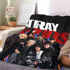 Ultra Soft Flannel Blanket, Skz Theme Design, Personalized Edges, Custom Flannel Blanket, Large Bedspread, Sofa Movie Blanket, Air Conditioning Warm Camp Blanket, Flannel Throw Blanket