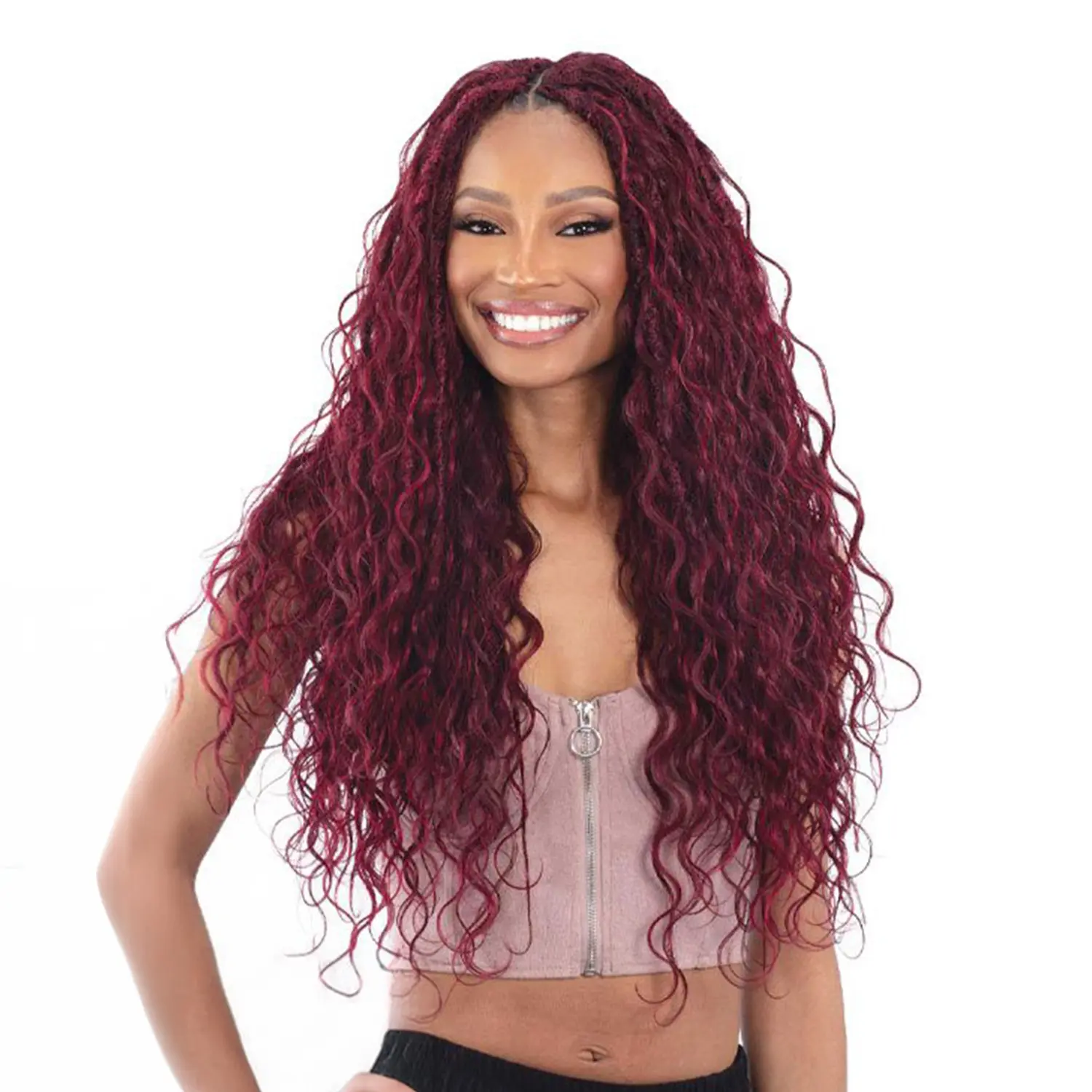 Freetress Crochet Braids - 3X Bora Bora Boho Locs 22 Inch, Bouncy Synthetic Boho Goddess Braids, Box Braids Crochet Hair for Cornrow Base, 16 Strands, 3X Crochet Braids