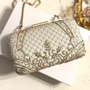 Ivory Beaded Bridal Clutch Elevate your bridal