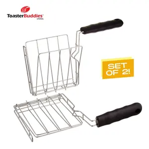 TOASTER BUDDIES, 2x Toaster Basket, Set of 2, Sandwich Racks, 2 Slice-Toaster, Compatible with allmost all pop-up toasters, Toaster gadget