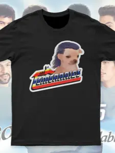 Who's Childhood Dna Moved? Los Temerarios Dog Style T-Shirt, Vintage Streetwear, All-Over Print, Fitted Short Sleeve Tee