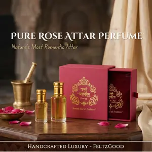Pure Rose Attar Perfume Oil: Natural, Vegan, Alcohol-Free