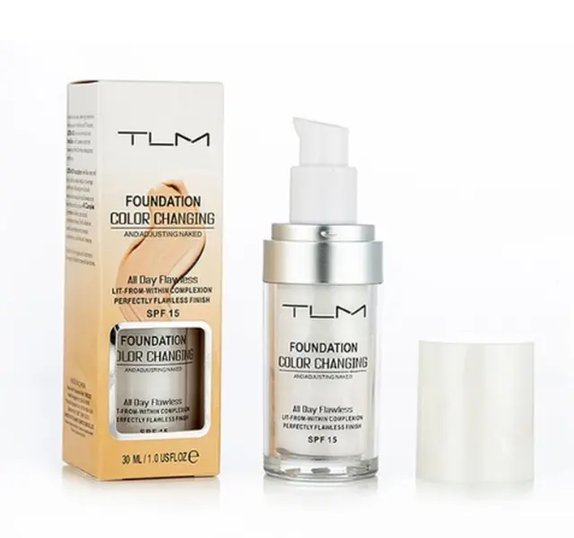 Color Changing Liquid Foundation & BB Cream, Daily Concealer with SPF 50 Sun Protection, Self-Adjusting Silky Finish for All Skin Types