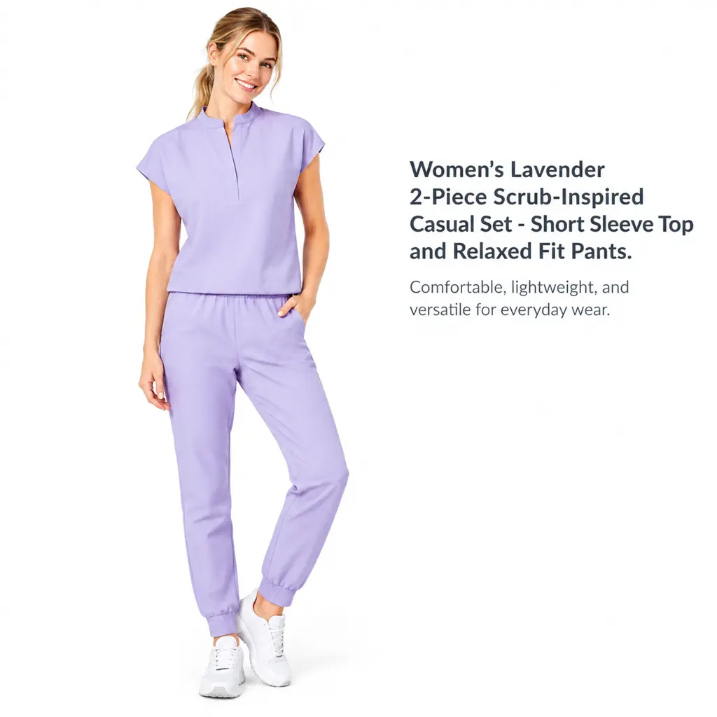 Stand Collar Sleeveless Jogger Pants Scrub Set Doctor Nurse Work Uniform For Women Beauty Salon SPA Clinic Daily Wear