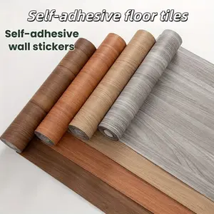 2 Rolls Self-Adhesive Vinyl Wood Grain Pattern Flooring Tiles - Thickened Waterproof and Wear-Resistant Peel and Stick Floor Suitable for DIY Home Decoration, Removable Wood Grain Floor Tiles (15.7x118.1 Inches)