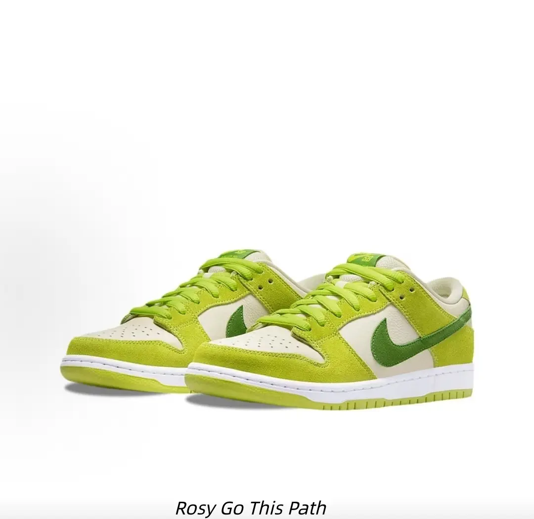 Lime Green Cream Contrast Low Cut Street Sneakers Soft Suede Wear-resistant White Rubber Sole Fashion Skate Footwear