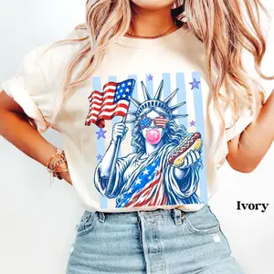 Comfort Colors Preppy Statue of Liberty Bubble Gum Hot Dog Shirt 250th Anniversary USA Tee, Trending 4th of July Day Tee, Men's Graphic Tees, Casual Outfit, Comfortable Menswear, Perfect Gift For Men, May26