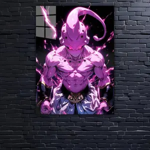 (No Frame) Majin Buu Metal Wall Art: Dragon Ball Anime Decor, Otaku Room Art