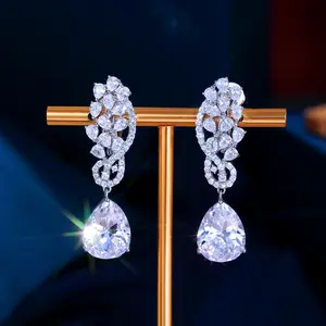 Light Luxury 5A Cubic Zirconia Teardrop Clip Earrings for Women Without Piercing — High-End Ear Jewelry for Weddings, Evening Events, Parties & Anniversaries