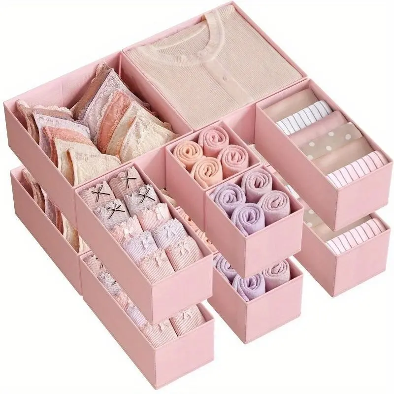 Foldable Fabric Drawer Organizer, 3/6/8 Pcs Set, Ideal for Socks, Bras, Underwear, Belts, Scarves, Unisex Gift, Space-Saving Storage Solution