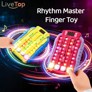2026 New LED Light Music Fidget Toy Rhythm Master Finger Game Stress Relief ,Focus Training,Memory Boost,Hand-Eye Coordination Portable Sensory Toy,Couple Interactive Friend Party Game,Birthday Gift ,Holiday Present Cool Autism Gift for Kids Adults Teens
