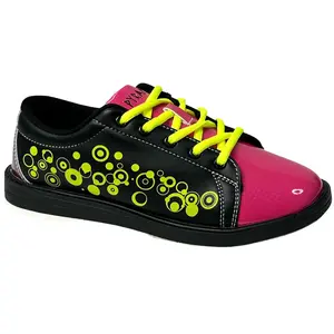 Pyramid Women's Rain Classic Bowling Shoes (Black/Hot Pink/Lime Green)