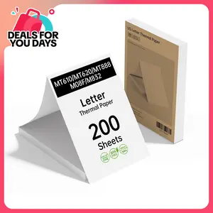 HPRT 200 Sheets Thermal Printer Paper 8.5 x 11 Inch, BPA Free Inkless Thermal Paper, US Letter Continuous Folding Thermal Paper with MT610 /MT620 /MT800/M08F, Compatible with iDPRT/HPRT/PRT Portable Printer summervibes fathersdaygift