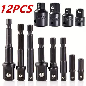 12-Piece Impact Socket Adapter Set with Reducer Heads, Converts Drill to High-Speed Nut Driver Tool, Durable & Efficient