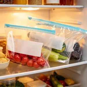 60Pcs Multi-Size Clear Zipper Storage Bags, Reusable Resealable Pouches for Home & Travel Organization