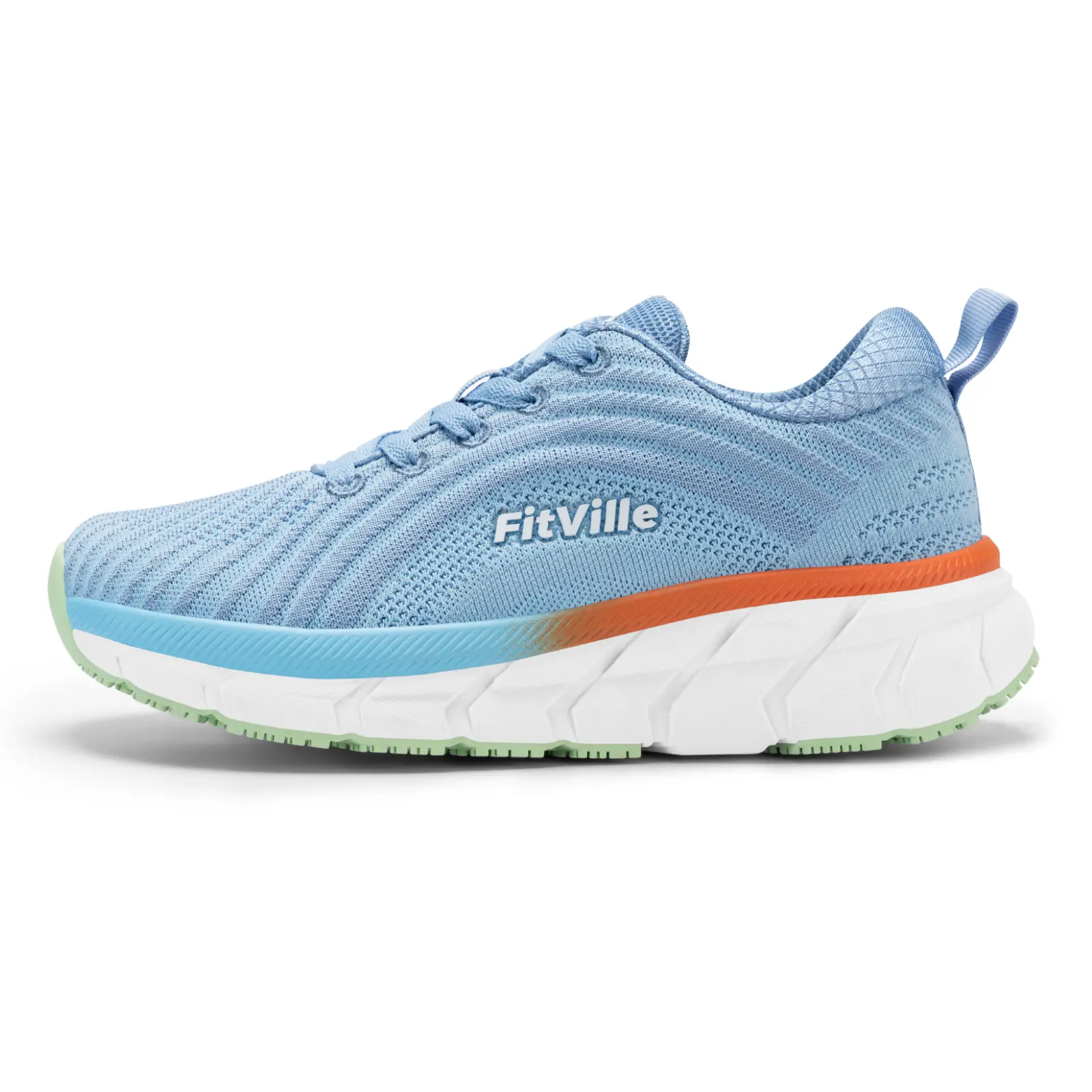 Fitville Women's FlowCore V2 Workout Sneakers, Breathable Knit Trainers with Wide Toe Box and Arch Support, Lightweight & Washable, Sports Shoe, Running Shoes, Versatile Running, Happy Feet