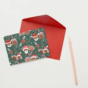 Holiday Swirl Latinx Greeting Card - Christmas Cards with 10 Envelopes - Premium Quality Cardstock - Perfect for All Your Christmas Greetings