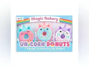 Magic Bakery Unicorn Donuts Scented Erasers - Set of 3