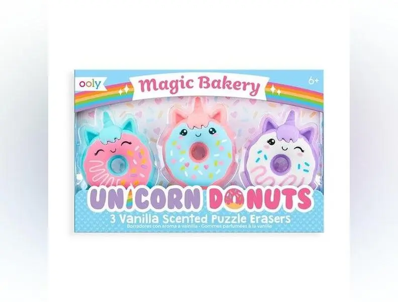 Magic Bakery Unicorn Donuts Scented Erasers - Set of 3