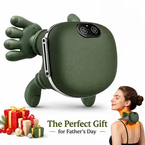 Heated neck massager, portable 3D neck relaxer, for muscle relaxation, bionic hand heating lightweight gift, Father's Day gift, made of eco-friendly materials