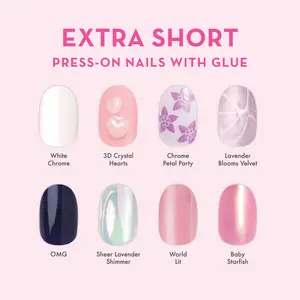 Extra Short Press-On Nails with Glue