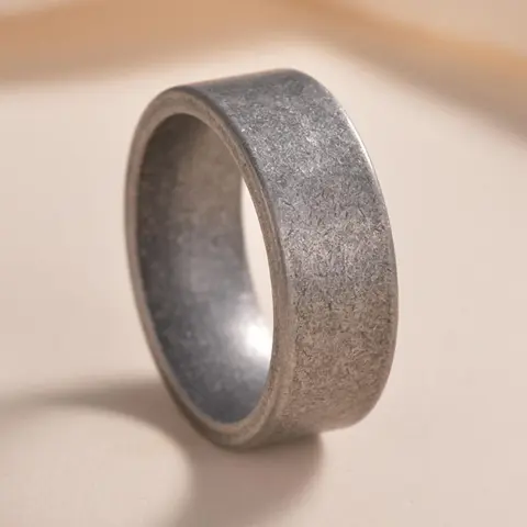 Men's Street Trend Vintage Wide Bang Ring, Trendy Simple Plain Color Ring, Fashionable Jewelry for Daily & Party Decoration