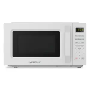 Farberware 700-Watt Compact Countertop Microwave Oven – 0.7 Cu. Ft., Black, White