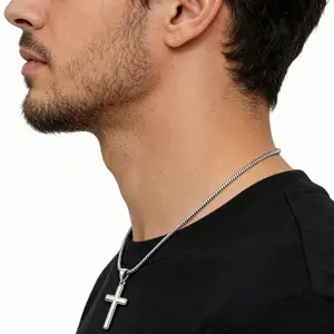 To My Dad Cross Necklace with Heartfelt Message, Meaningful Father's Day Gift , Sentimental Keepsake for Dad