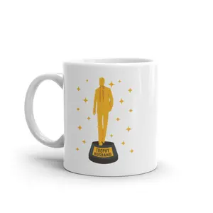 Trophy Husband Mug Funny Best Hubby Award Sparkling Gold Graphic Novelty Coffee Cup - 11oz Funny Coffee Mugs Ceramic Printed Drinkware Cup