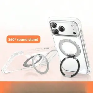 360° Rotating Bracket Dual-Color Magnetic Phone Case, Compatible With IPhone 17 Pro Max, 16 Pro, 15, 14, Soft-Edged Shockproof Ring Holder Case For IPhone 13, 12, Suitable For Men And Women