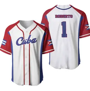 Personalized Cuba Baseball Jersey Shirt, Cuba Flag Jersey, Cuban Jersey