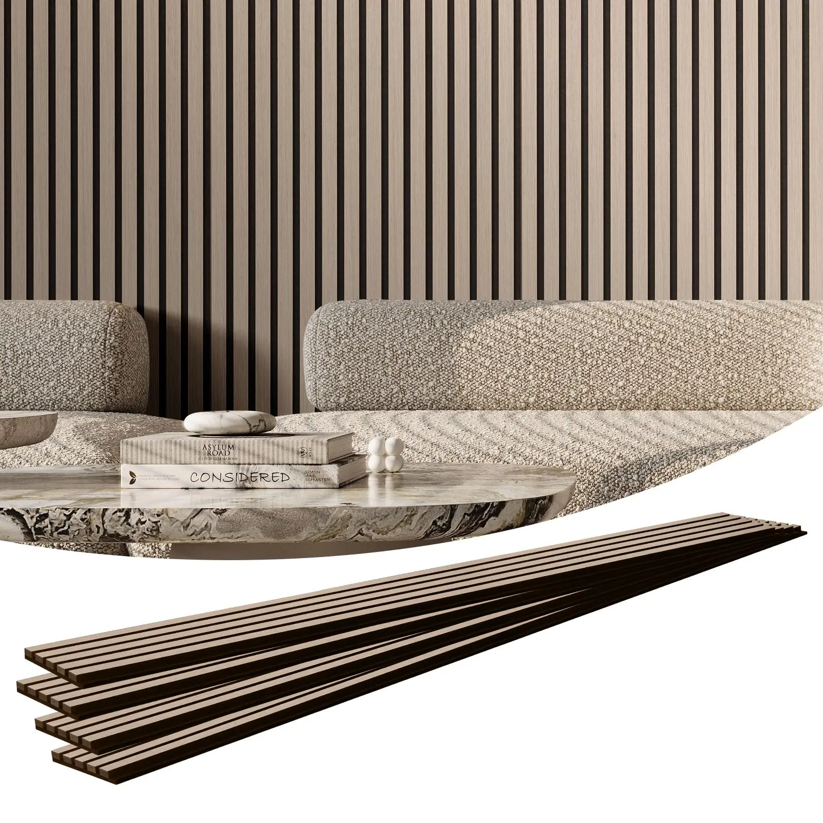 VEVOR Wood Slat Acoustic Panels, 7.9 x 94.5 inch, MDF Accent Wooden Wall Panels for Modern Interior Wall Decor, Faux Wood Wall Board Panels for Noise Reduction, Silver Wood#BackToSchool