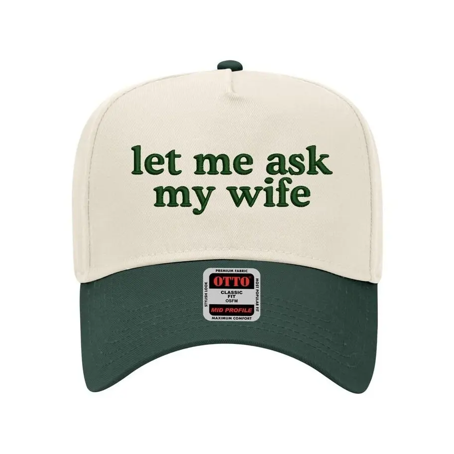 Let Me Ask My Wife Embroidered Hat Summer Trucker Hat Funny Husband Boyfriend Hat Trucker Hat, Baseball Hat, Summer Hat, Funny Trendy Trucker Snapback Hat Fourth Of July , 250th USA Anniversary Summer Cap
