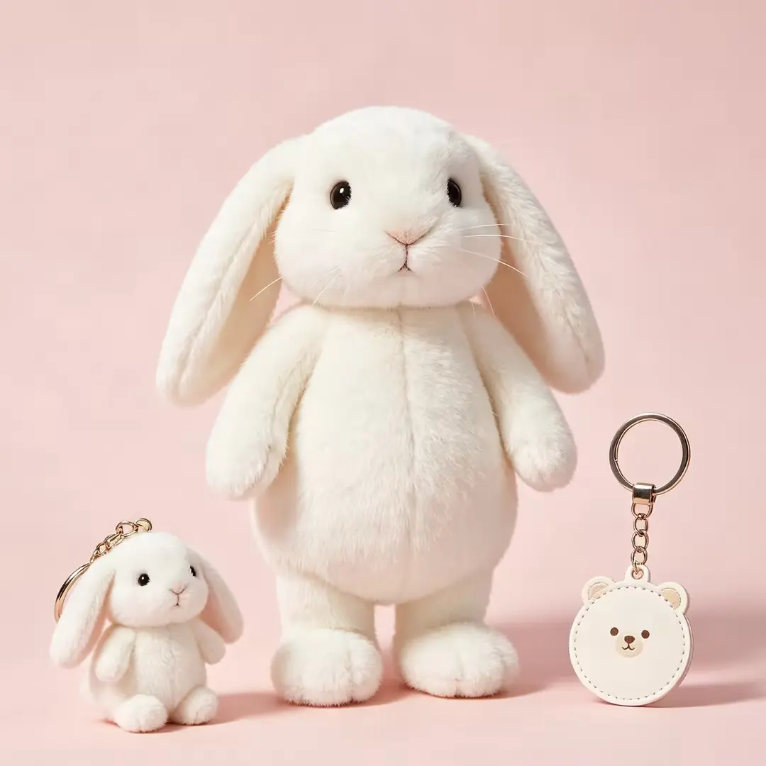 Sweetfeel 1 Medium Size Plush Toy 2 Bag-Charm Keychains-35