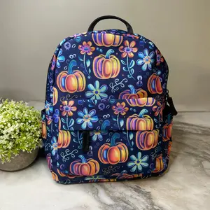 Mini Backpack - Halloween Fall - Glowing Pumpkins
