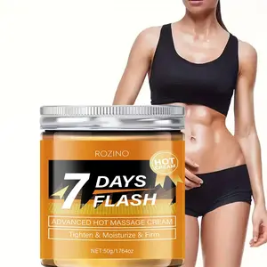 Rozino 7 Day Rapid Heat Massage Cream, Advanced Formula for Firming & Moisturizing, 50g Capacity, Ideal for Abdomen & Legs, Daily Use, Skin Tightening Cream