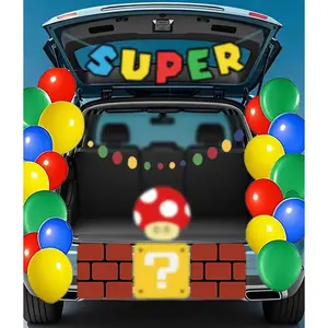 Trunk or Treat Car Decorations Kit Super Themed Halloween Trunk or Treat Car Decorations for Garage Door Party Pack
